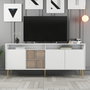 Hanah Home Milan Consola Blanco y Dorado
